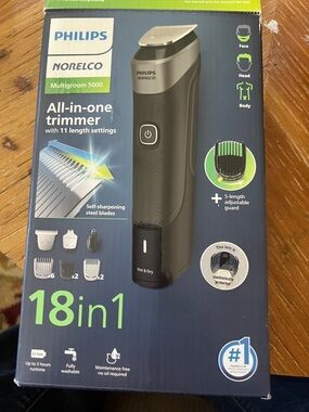 Philips Norelco Multigroom 5000 All-in-One Trimmer — Black and Silver